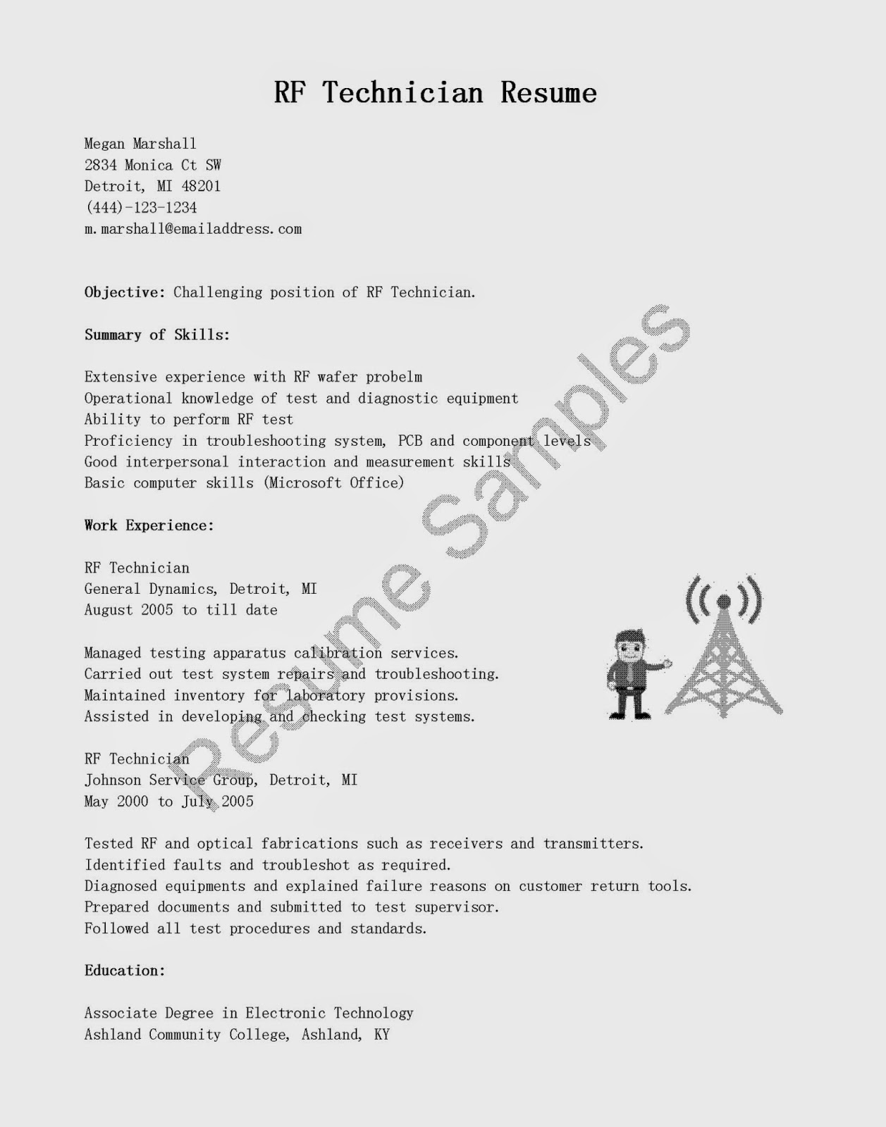 Rf sample resume